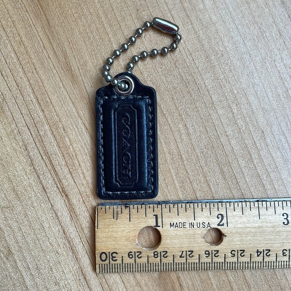 Coach Black Leather Handbag Hangtag With Silver Chain. - Picture 4 of 6